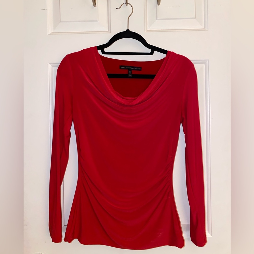 WHBM • Red Cowl Neck Long Sleeve